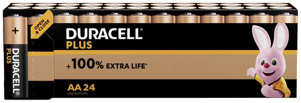 Duracell Plus Power Mignon (AA)-Batterie Alkali-Mangan 1.5 V 24 St.