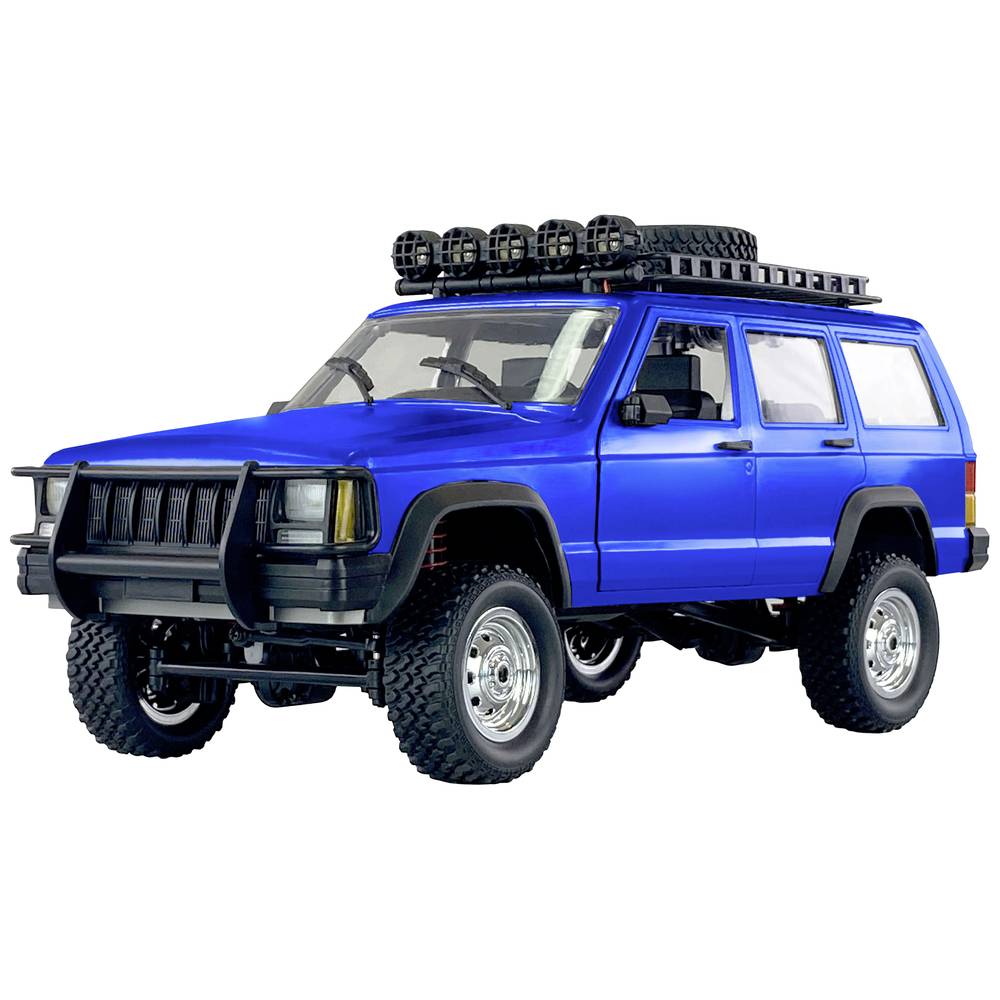 Amewi JC-X12 Scale Blauw Brushed 1:12 RC auto Elektro Terreinwagen 4WD RTR 2,4 GHz Incl. accu en lad