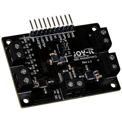 'Joy-It SBC-MotoDriver3 Rev 1.0' Motortreiberplatine mit mehreren Anschlüssen und schwarzen elektronischen Komponenten.