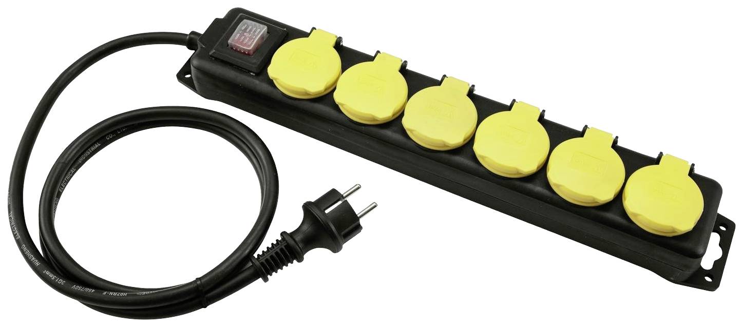 Eurolite 30240154 Steckdosenleiste mit Schalter Schwarz, Gelb Schutzkontakt 1 St.