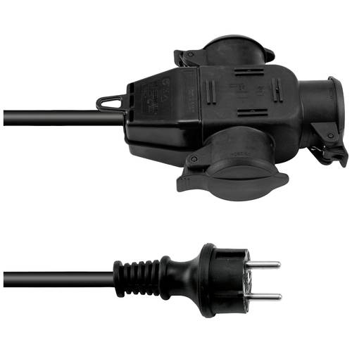 Eurolite 3024701D Strom Verlängerungskabel Schwarz 3 m H07RN-F 3G 2,5 mm²