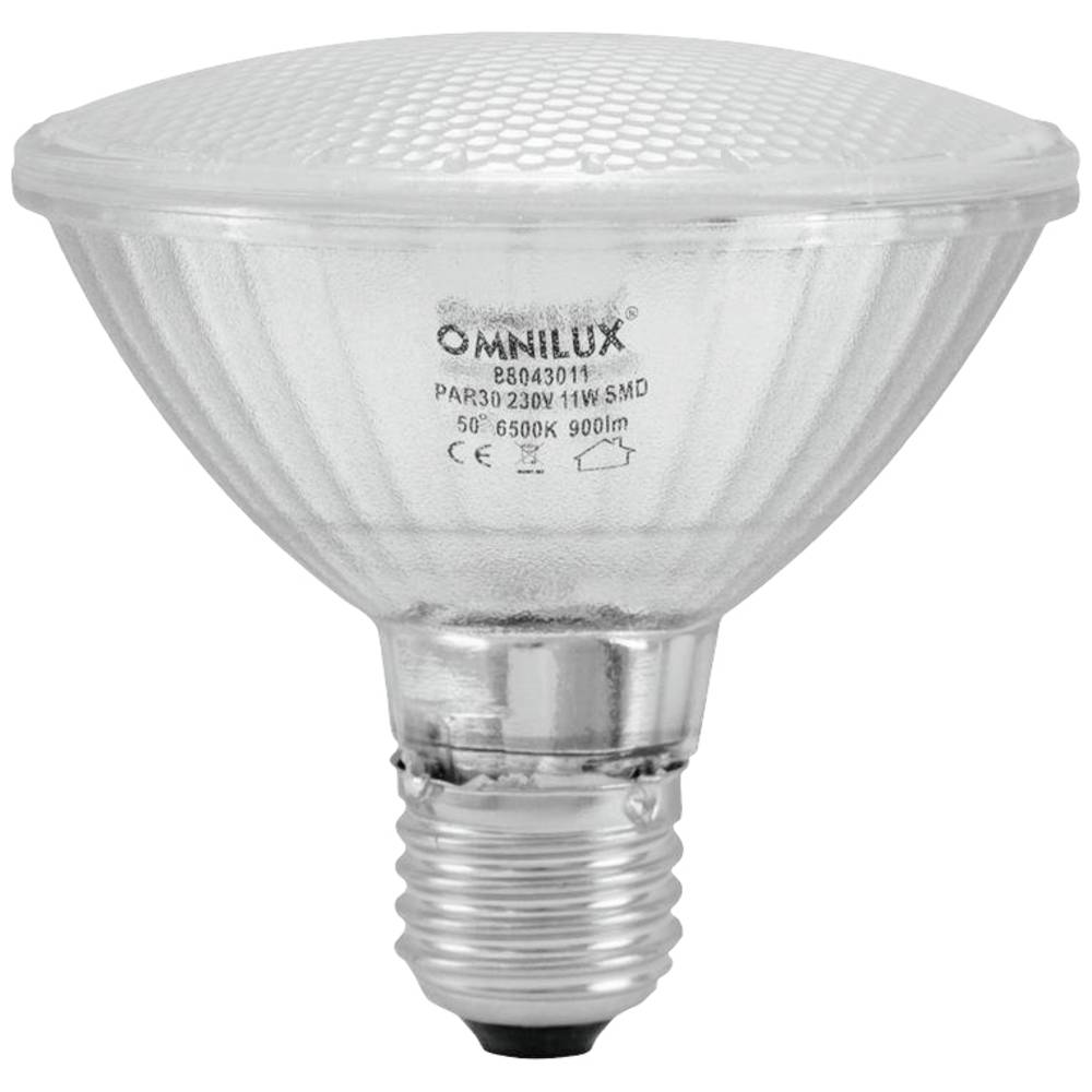 Omnilux 88043011 LED-lamp Energielabel F (A - G) E27 10 W Koudwit (Ø x l) 95 mm x 92 mm 1 stuk(s)