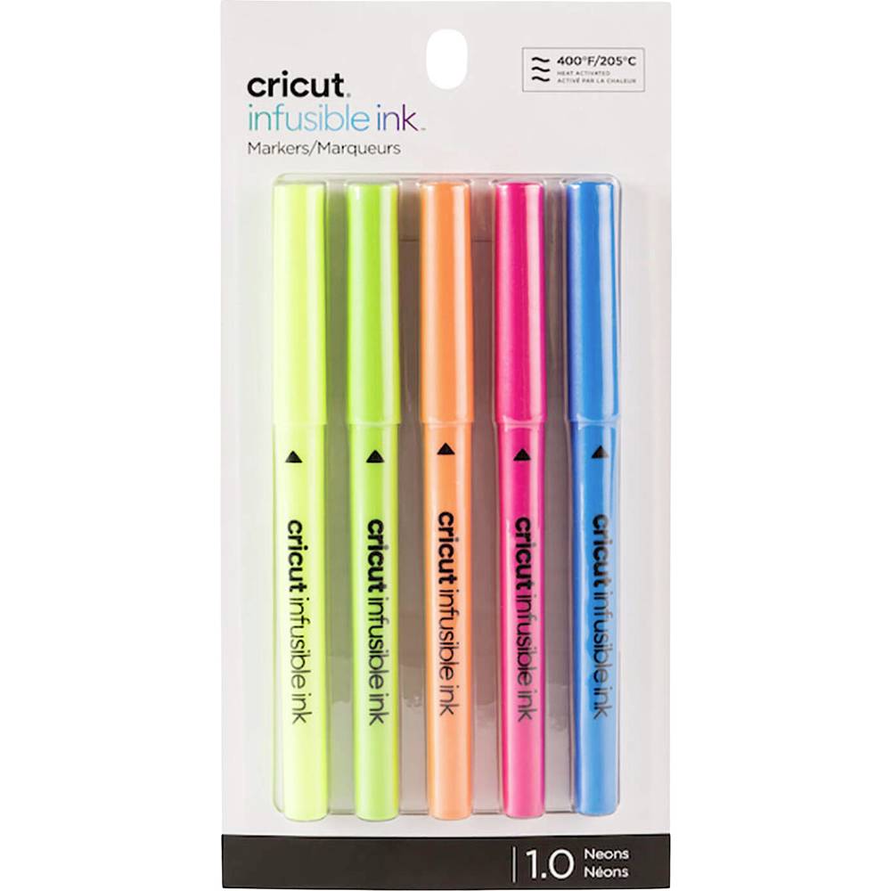 Cricut Explore-Maker Infusible Ink Medium Point 5-Pack Brights Stiftset Neon-pink, Neonblauw, Neon-o