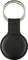 Schwarzer Schlüsselanhänger in runder Form mit einem silberfarbenen Schlüsselring oben. Ideal zum Befestigen an Schlüsseln.