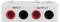 Weiße Box mit drei Steckdosen: '10A Input', 'COM Output', 'V/Ω 250V Output' beschriftet. Steckdosen variieren in Farbe: rot und schwarz.