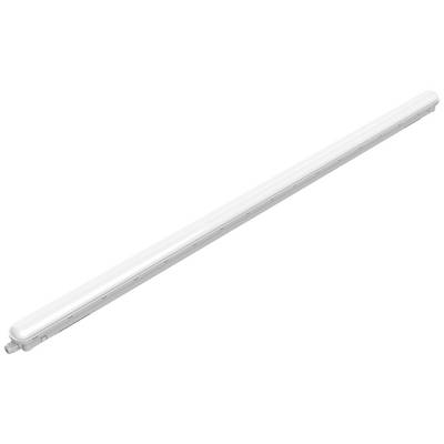 Einzelne LED-Lichtleiste, weiß, horizontale Ausrichtung, schlankes Design. Geeignet für Beleuchtungszwecke in Innenräumen.