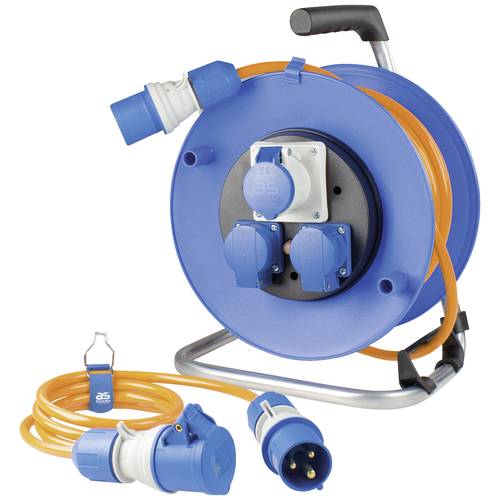 AS Schwabe 19704 Kabeltrommel 25 m Orange CEE-Stecker 16 A 3polig