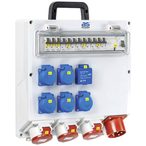 AS Schwabe CEE Stromverteiler FIXO 5 MAX 61523 400 V 32 A