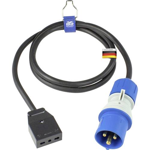 AS Schwabe 360488 Strom Adapterkabel 16 A Schwarz 1.5 m H07RN-F 3G 2,5 mm²