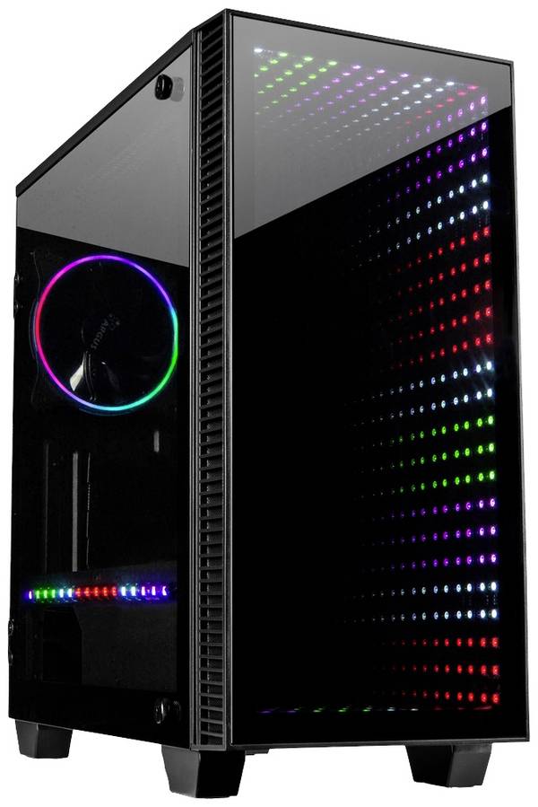 Inter-Tech X-608 Infinity Micro - Tower - micro ATX - Seitenteil mit Fenster (gehärtetes Glas)