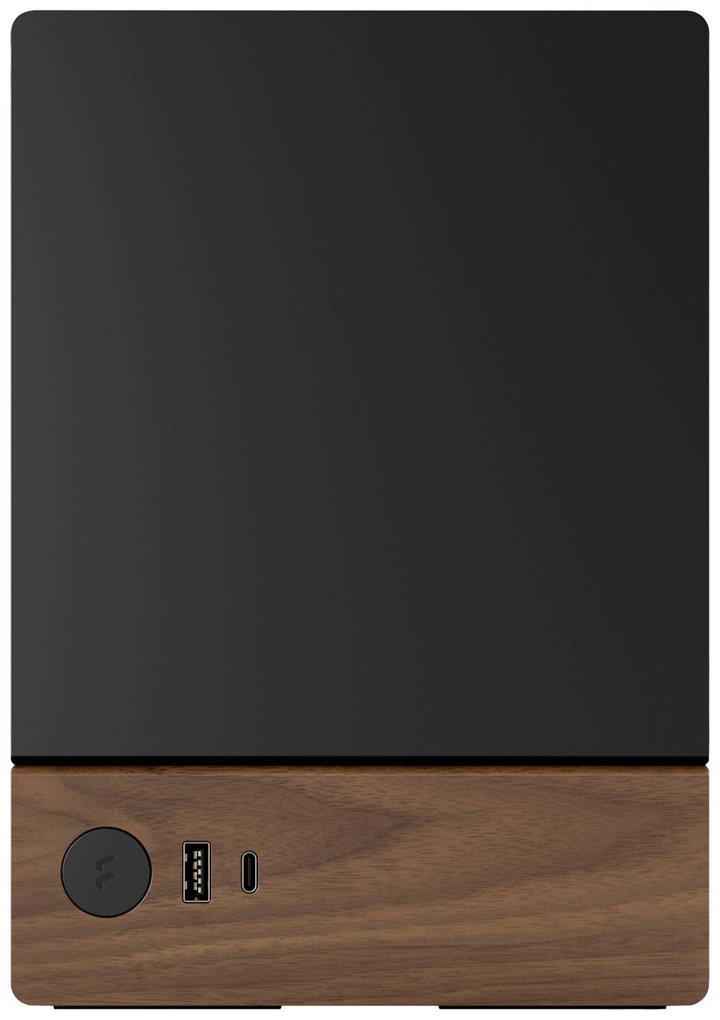 'Sicherer digitaler Tresor mit USB-Anschluss und stilvollem Holzdesign, perfekt für modernes Innendekor.'