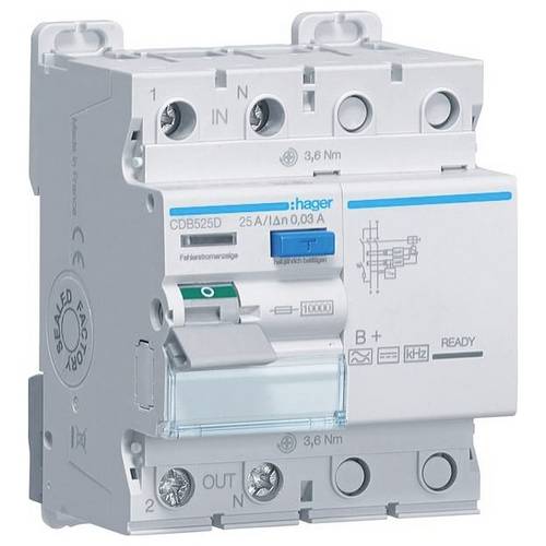 Thumbnail - Hager CDB525D CDB525D FI-Schutzschalter 25 A 230 V