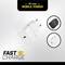 Ein weißes Ladegerät mit USB-C-Anschluss und der Aufschrift 'Fast Charge' wird beworben. Es steht 'Alle neuen Mobilen Netzteile' darüber.