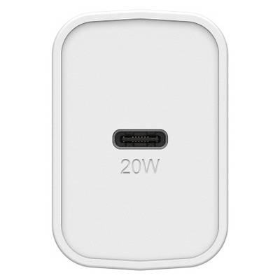 Weiße 20W Netzadapter mit USB-C-Anschluss, alleinstehend abgebildet.