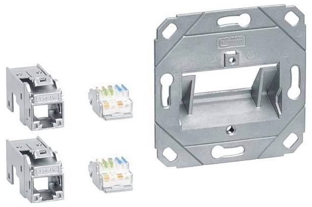 Hager Anschluss Modul GMKSRJ45C6A2 2x RJ45 Cat.6a - Telekommunikations-/Datentec