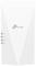 Ein weißer TP-Link WLAN-Repeater mit leuchtenden Statusanzeigen für Strom, WLAN, 2.4G und 5G.