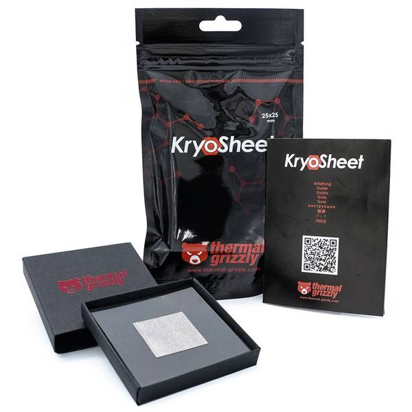 Thermal Grizzly KryoSheet KryoSheet Wärmeleitpad 0.2 mm (L x B) 25 mm x 25 mm