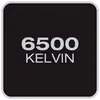 '6500 Kelvin' in großen, grauen Buchstaben auf schwarzem Hintergrund. Könnte sich auf eine Lichtfarbe oder Farbtemperatur beziehen.