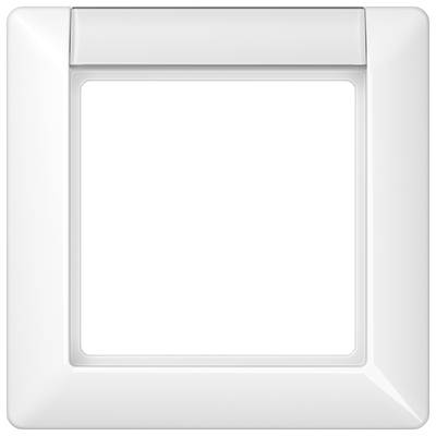 Weiße quadratische Lichtschalterabdeckung mit modernem, minimalistischem Design, geeignet für Innenwände.