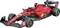Ein roter Formel-1-Rennwagen mit Shell- und Ferrari-Logos, schwarzer Spoiler, Fahrer trägt roten Helm.