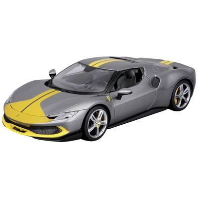 Bburago Ferrari R&P 296GTB Assetto Fiorano, grau/gelb 1:18 Modellauto