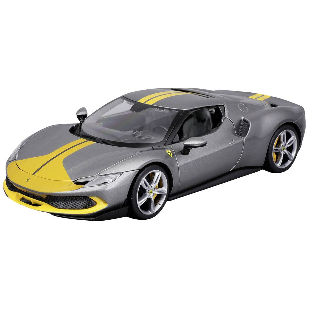 Bburago Ferrari R&P 296GTB Assetto Fiorano, grau-gelb 1:18 Auto