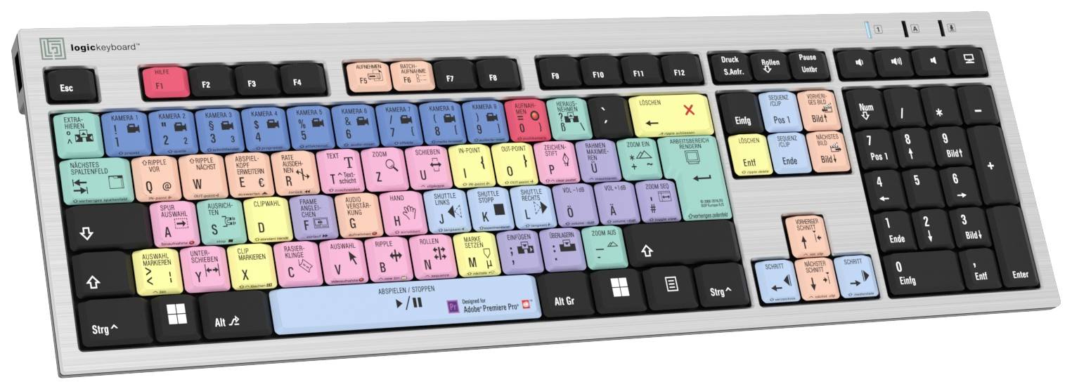 LOGIC-KEYBOARD Logickeyboard LKB-PPROCC-AJPU-DE USB QWERTY UK Englisch Mehrfarben Tastatur (LKB-PPRO