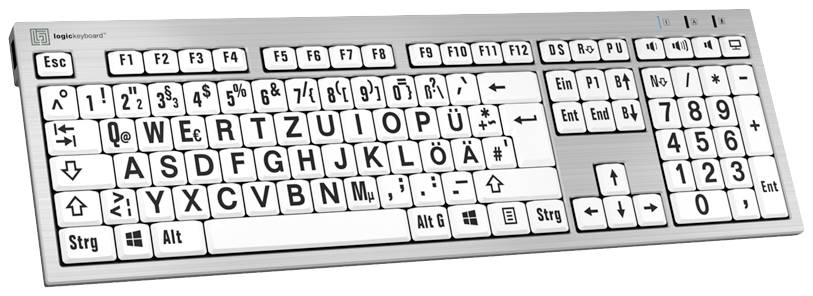 LOGIC-KEYBOARD LKB-LPRNTBW-AJPU-DE USB QWERTZ Deutsch Multi Tastatur (LKB-LPRNTBW-AJPU