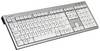 Logickeyboard Premium Line Kabelgebunden Tastatur Deutsch, QWERTZ Grau Multimediatasten, USB-Hub, Geräuscharme Tasten