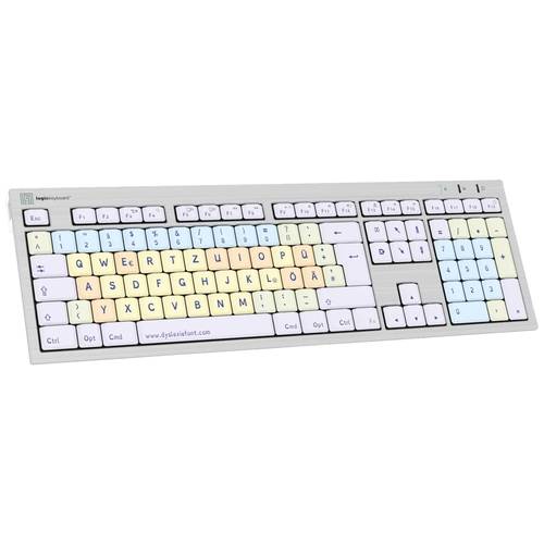 Logickeyboard Dyslexie Lagasthenie ALBA Kabelgebunden Tastatur Deutsch, QWERTZ Weiß