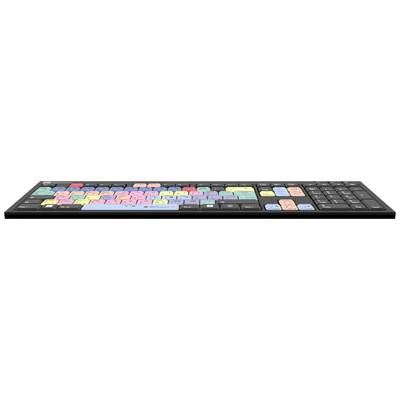 Tastatur mit farbigen Tasten, die für verschiedene Funktionen gekennzeichnet sind, zur schnelleren Bearbeitung in einem Videobearbeitungsprogramm.