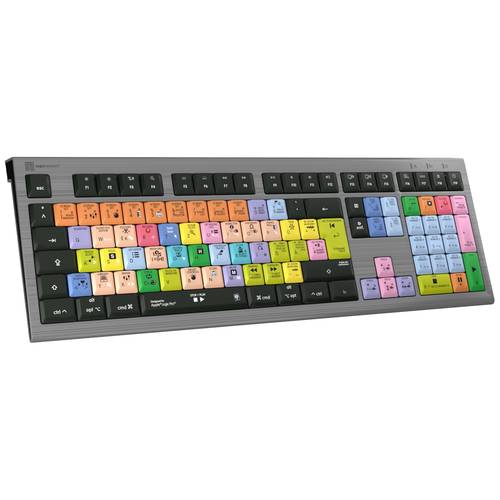 Logickeyboard Apple Logic Pro X2 Astra Kabelgebunden Tastatur Deutsch, QWERTZ Grau Multimediatasten, USB-Hub, Geräuschar...