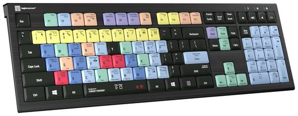 Logickeyboard Cubase/Nuendo Astra 2 Kabelgebunden Tastatur Deutsch, QWERTZ Schwarz Multimediatasten, USB-Hub, Geräuscharme Tasten