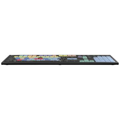 Tastatur mit farbigen Tasten, vermutlich für Videoschnitt, jede Farbe könnte spezifische Bearbeitungsfunktionen repräsentieren.