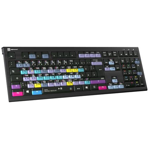 Logickeyboard Davinci Resolve Astra Kabelgebunden Tastatur Deutsch, QWERTZ Schwarz Multimediatasten, USB-Hub, Geräuschar...