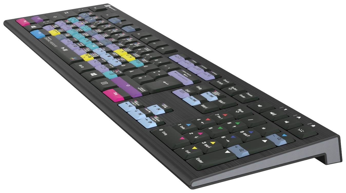 Computertastatur mit bunten Tasten; jede Gruppe hat eine andere Farbe zur besseren Unterscheidung von Funktionen oder Anwendungen.