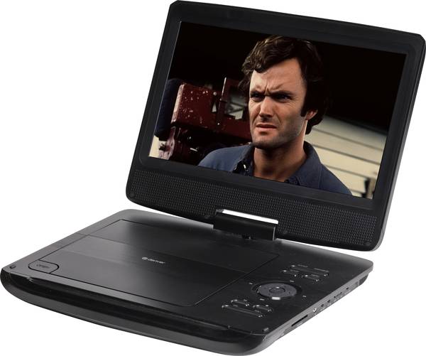 Denver MT-1097 Tragbarer DVD-Player 25.4 cm 10 Zoll EEK: C (A - G) Akkubetrieb, inkl. 12 V Kfz-Anschlusskabel Schwarz