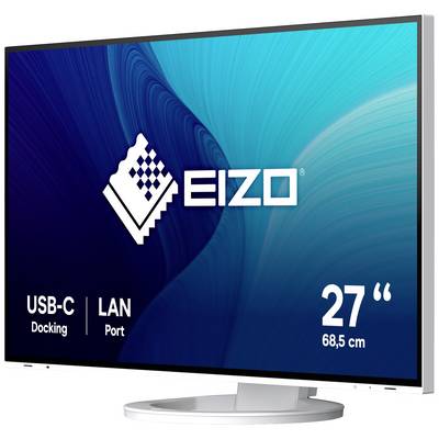 Ein Computerbildschirm der Marke EIZO mit USB-C-Docking und LAN-Port. Der Bildschirm hat eine Diagonale von 27 Zoll (68,5 cm).