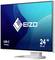EIZO-Monitor mit 24-Zoll-Bildschirm, USB-C-Docking-Funktion. Hintergrund in Blau mit EIZO-Logo in der Mitte des Bildschirms.