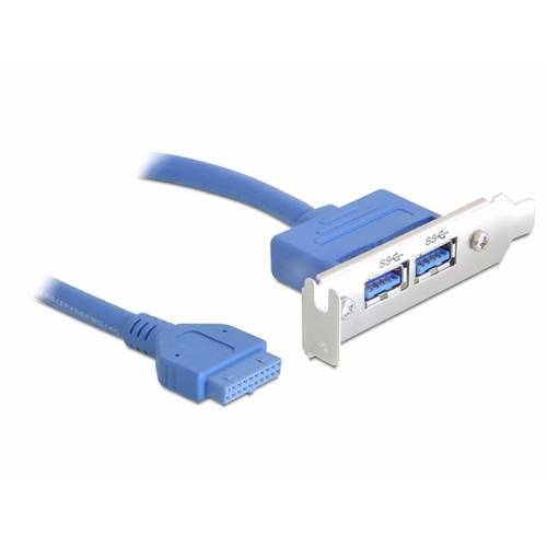 Thumbnail - Delock USB 3.0 19-pin - 2 x USB 3.0-A PC-Slotblech 1 St.