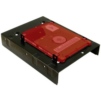 Eine rote Festplatte in einem schwarzen Montagerahmen, geeignet für den Einbau in einen Computer oder ein externes Gehäuse.