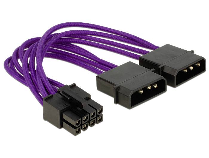 Delock Strom Anschlusskabel Schwarz, Violett