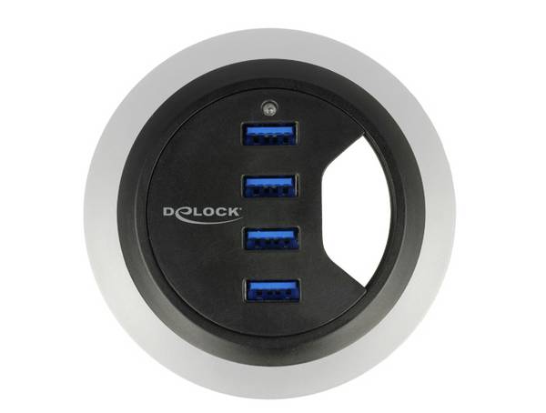Delock 62868 USB-Hub 4 Port USB-A USB 3.1 Gen1 5 GBit/s  Schwarz 62868