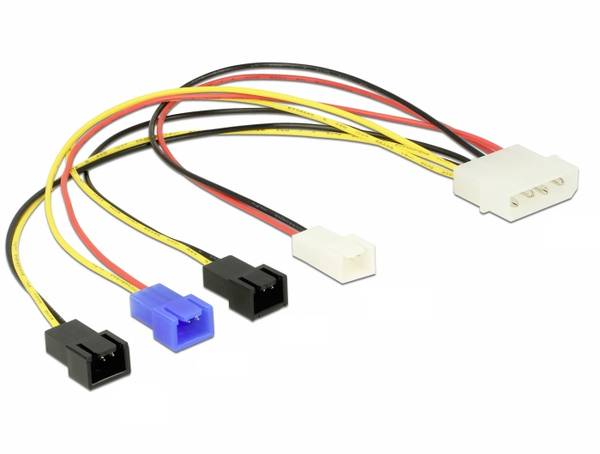 Delock Strom Anschlusskabel [1x  - 4x ] 0.2 m Mehrfarbig