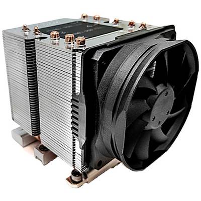 Ein Luftkühler für Computerprozessoren mit einem großen Kühlkörper und einem Lüfter zur Wärmeableitung.