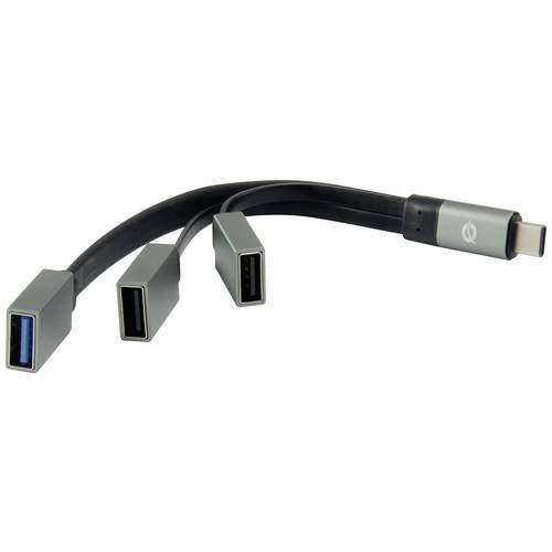 Thumbnail - Conceptronic HUBBIES01G 3 Port USB-C® (USB 3.2 Gen 2) Multiport Hub Grau