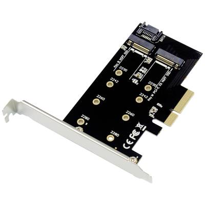 Conceptronic EMRICK 2-in-1-M.2-SSD-PCIe-Adapter SATA AHCI NVMe PCI-Express Karte PCIe
