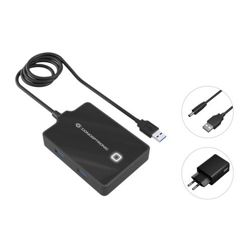 Thumbnail - Conceptronic HUBBIES11BP USB 3.1 Gen 1-Hub Schwarz