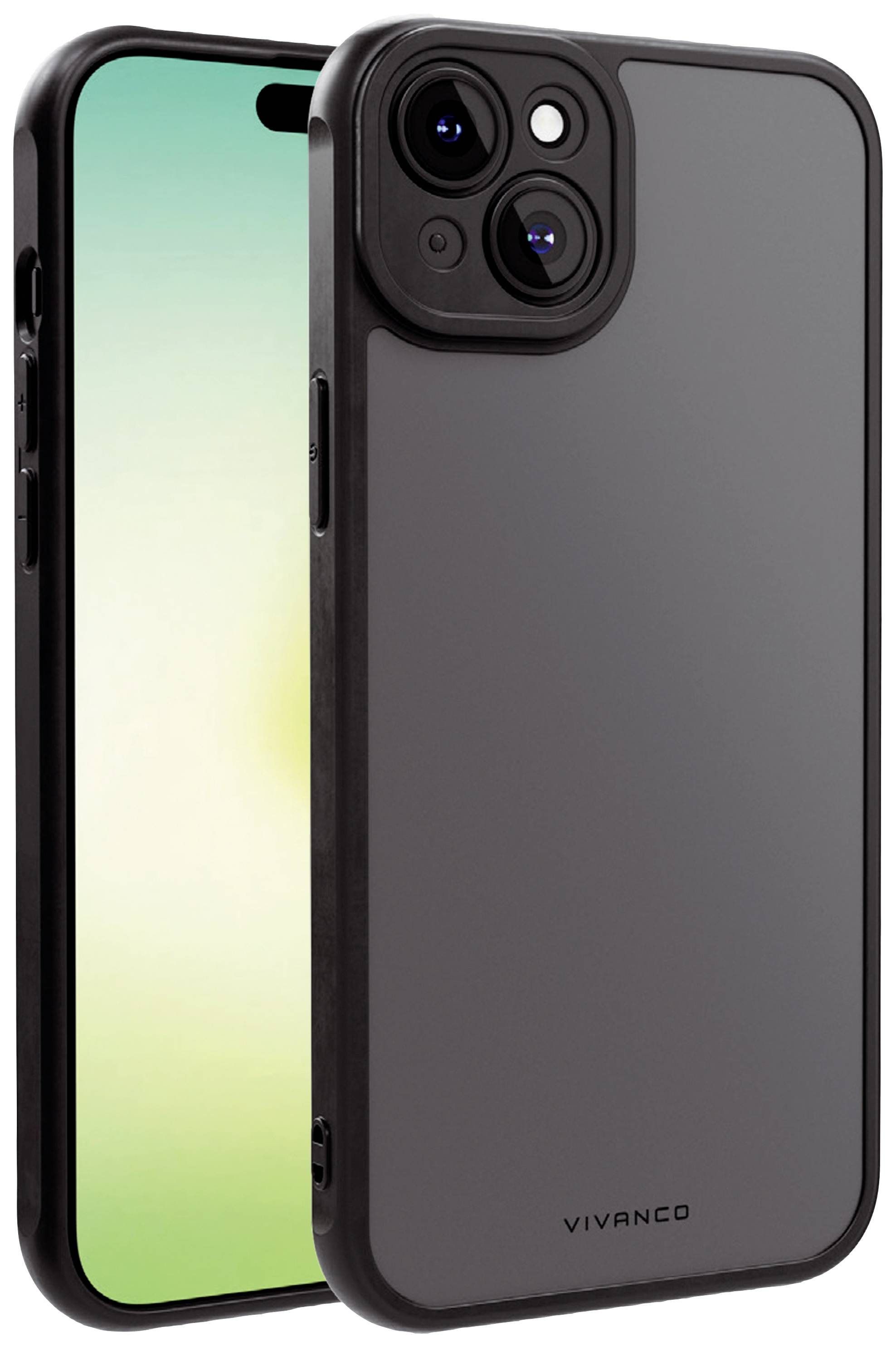 VIVANCO FRSTCVVIPH15PLBK Backcover Apple iPhone 15 Plus Schwarz, Transparent