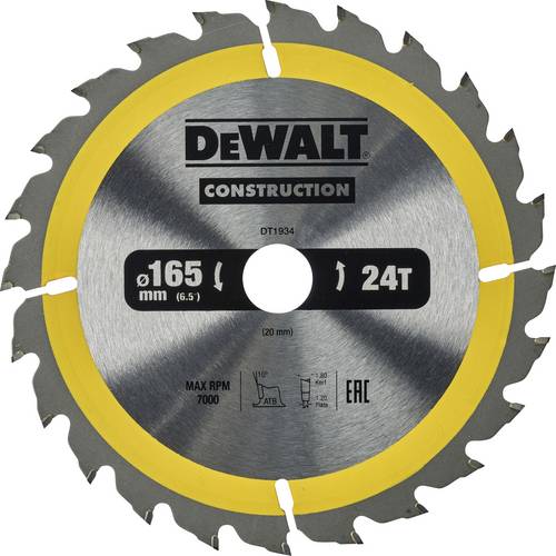DEWALT DT1934-QZ Kreissägeblatt Zähneanzahl: 24 1 St.
